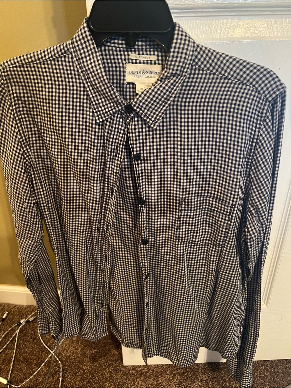 Ralph Lauren Black & White Gingham Button-Down Shirt